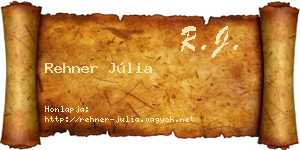 Rehner Júlia névjegykártya